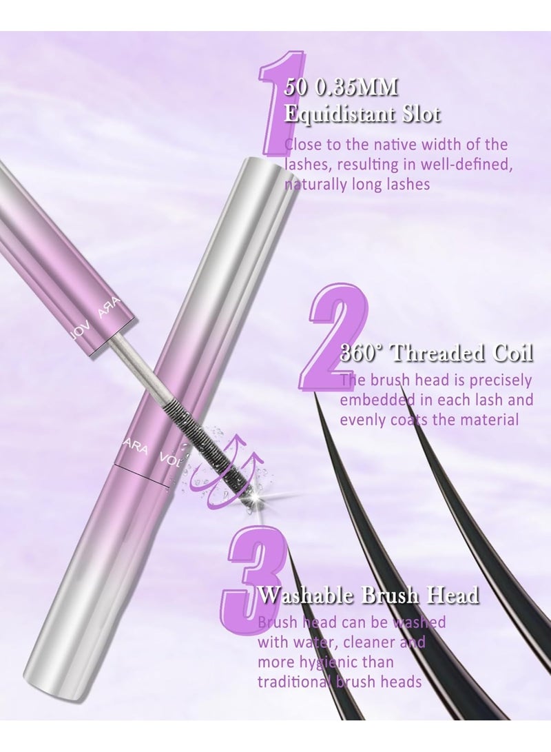 Lestpola Washable Metal Rod Mascara, 2Pcs Black Waterproof Tubing Mascara Volume and Length, 3D Curling Iron Wand, Long Lasting Smudge-Proof Non Clumping Lengthening Fiber Lashes Máscara Makeup for Women-01 - Image 3